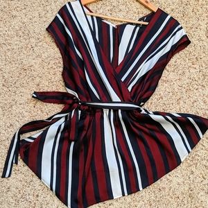 Express Satin Wrap Blouse